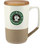 Tahoe Tea & Coffee Ceramic Mug with Wood Lid 16oz