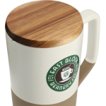 Tahoe Tea & Coffee Ceramic Mug with Wood Lid 16oz